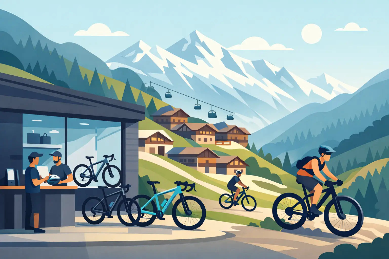 Service location vélo premium à Verbier